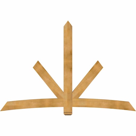 Ekena Millwork Alberta Rough Sawn Timber Gable Bracket, Western Red Cedar, 96"W x 64"H x 4"D x 6"F, 16/12 Pitch GBW096X64X0406ALB00RWR